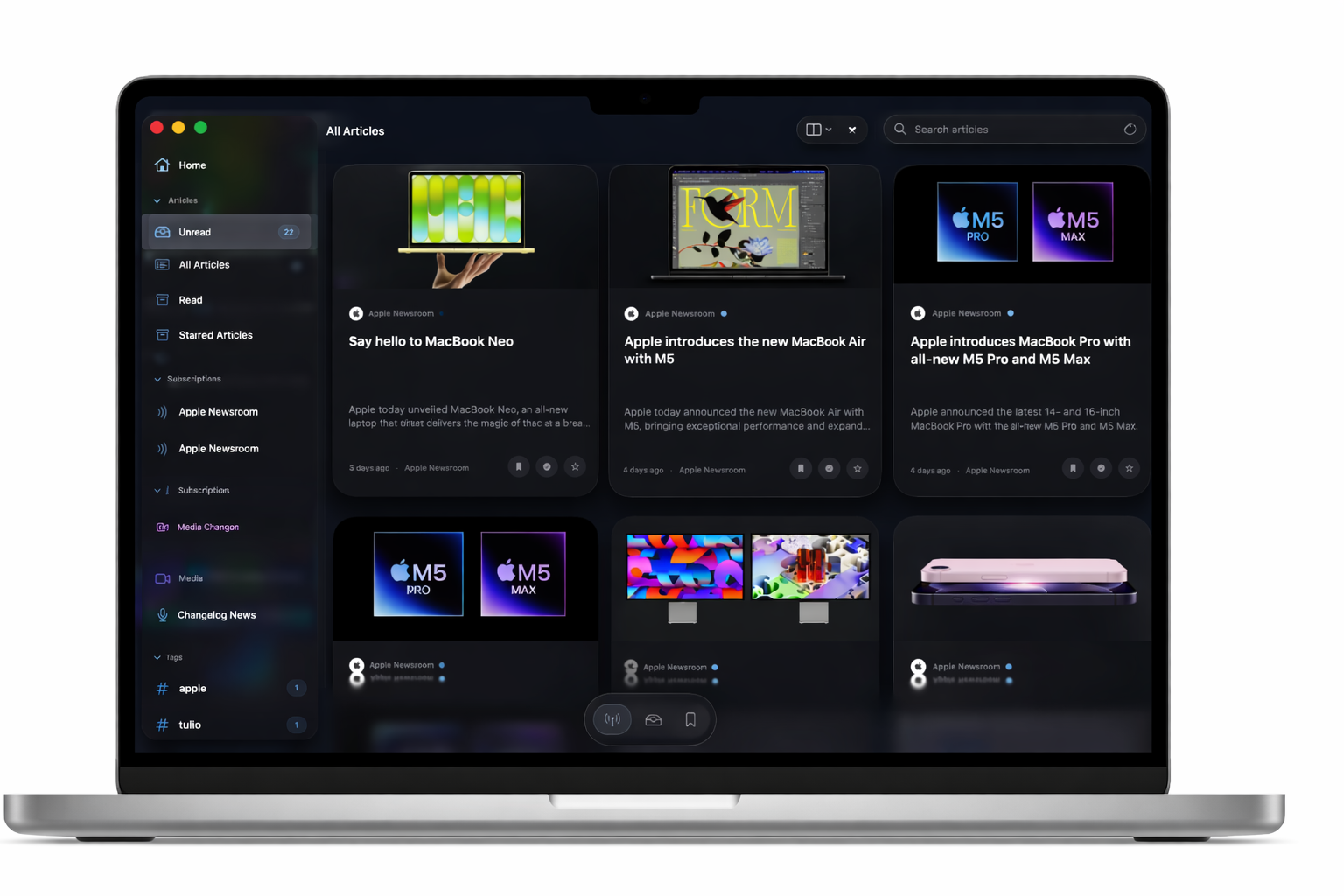 Cardmaniacs on macOS — card-based reading interface