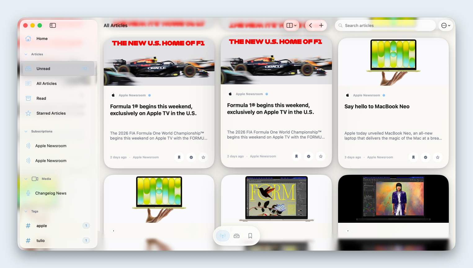 Cardmaniacs Reader on Mac — focused reading surface
